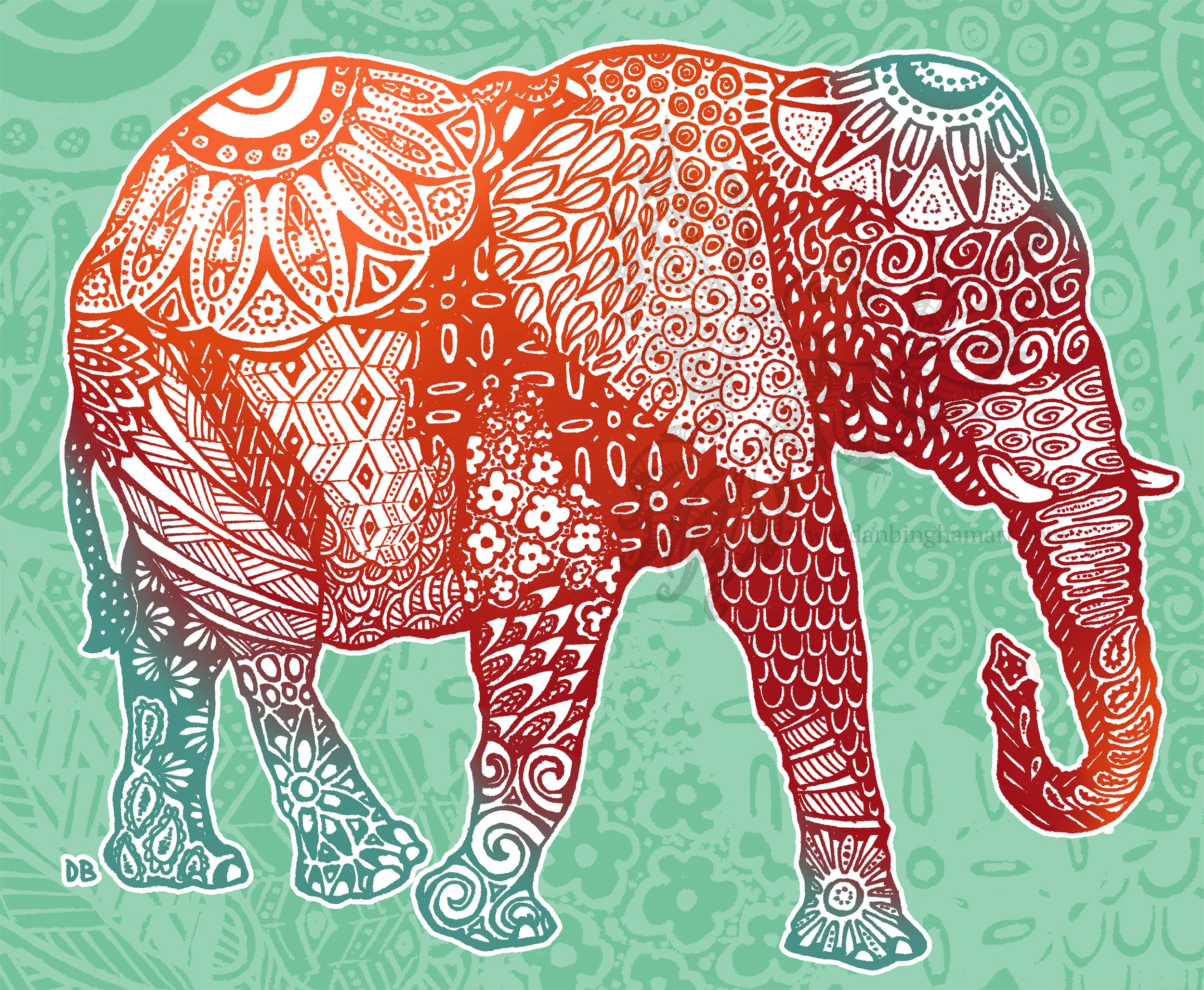 Zen Elephant Print (Multiple Colors) — DAN BINGHAM ART